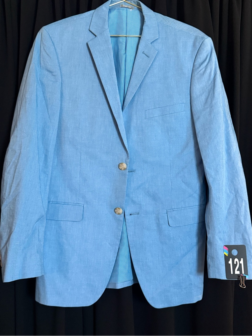 Men's Light Blue Single-Breasted Sport Blazer